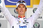 Andy Schleck im weissen Trikot nach der 15. Etappe der  Tour de France 2009